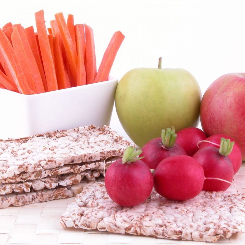 carrots, apples and radishes