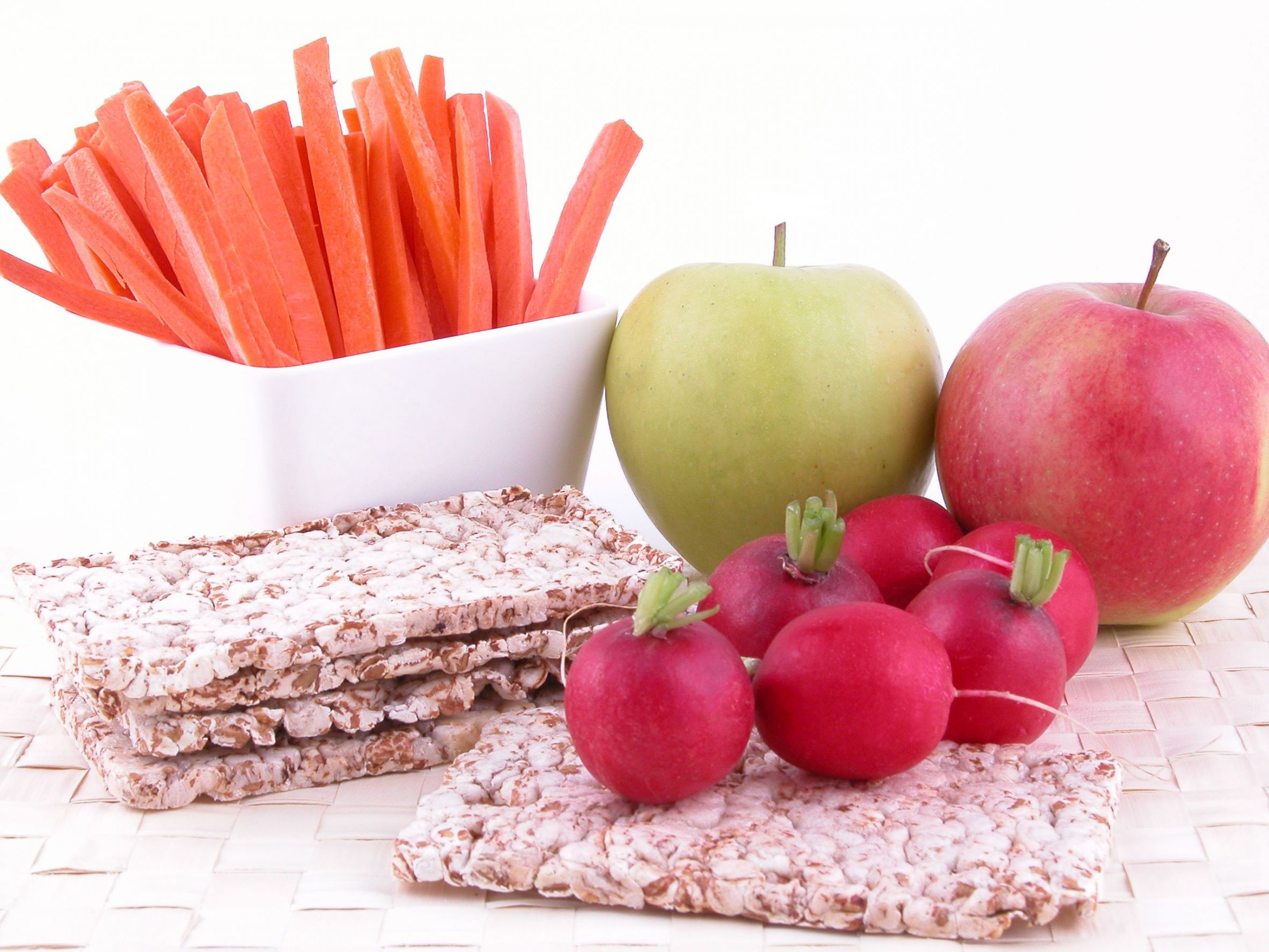 carrots, apples and radishes