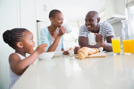 family sharing food