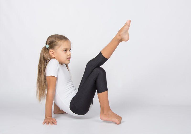 young girl leg training