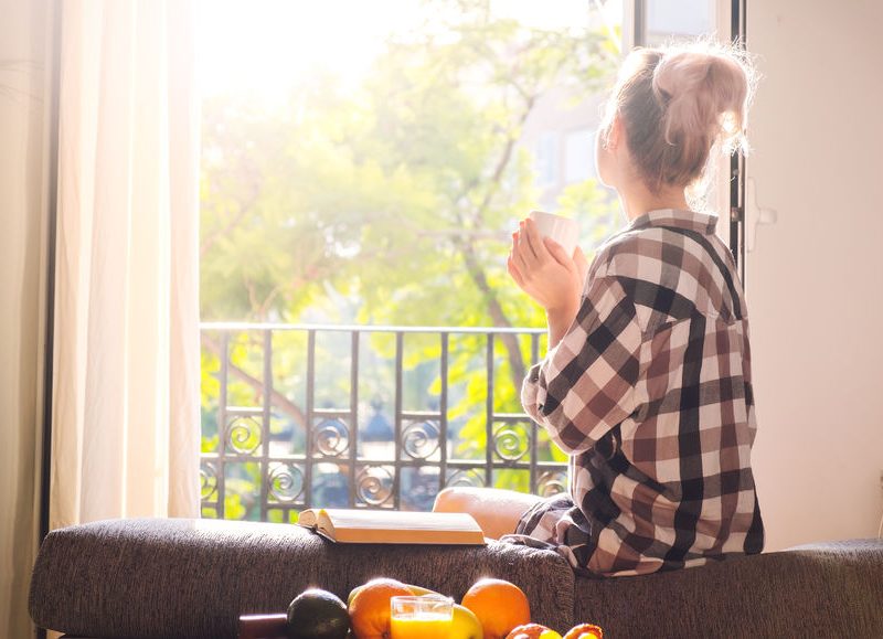 woman sitting peacefully