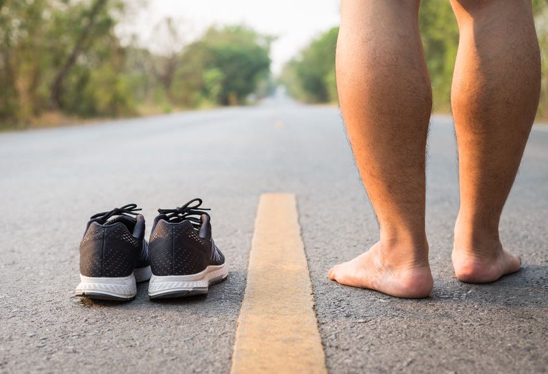 barefeet and shoes