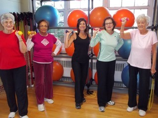 Carol Michaels in her fitness class