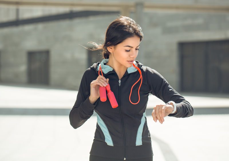 Young Woman Active Exercise Workout On Street Outdoor