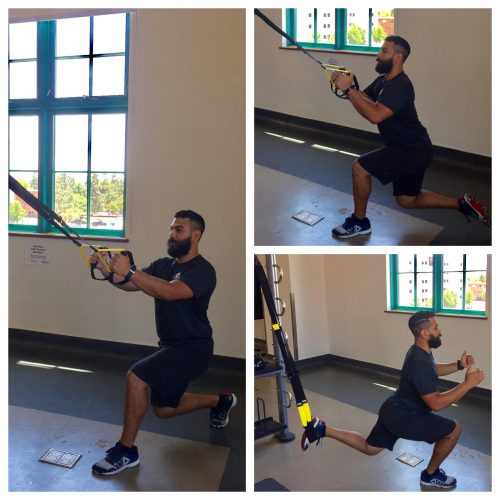 Three Ways to Do Lunges Using Suspension Straps 2 lunges