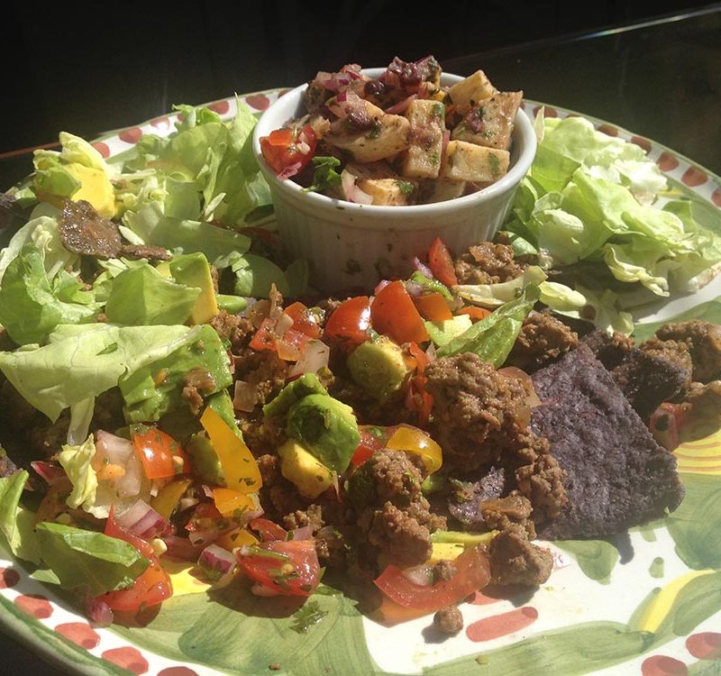 taco salad with sweet potatoes