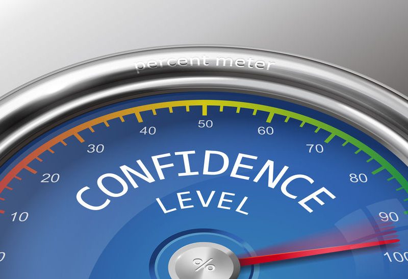 Confidence Level Conceptual 3d Illustration Meter Indicating Hudrend Percent