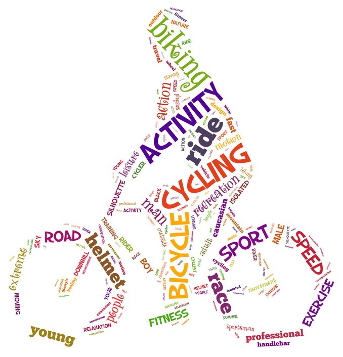 Cycling Info Text Graphics And Arrangement Concept (word Cloud)