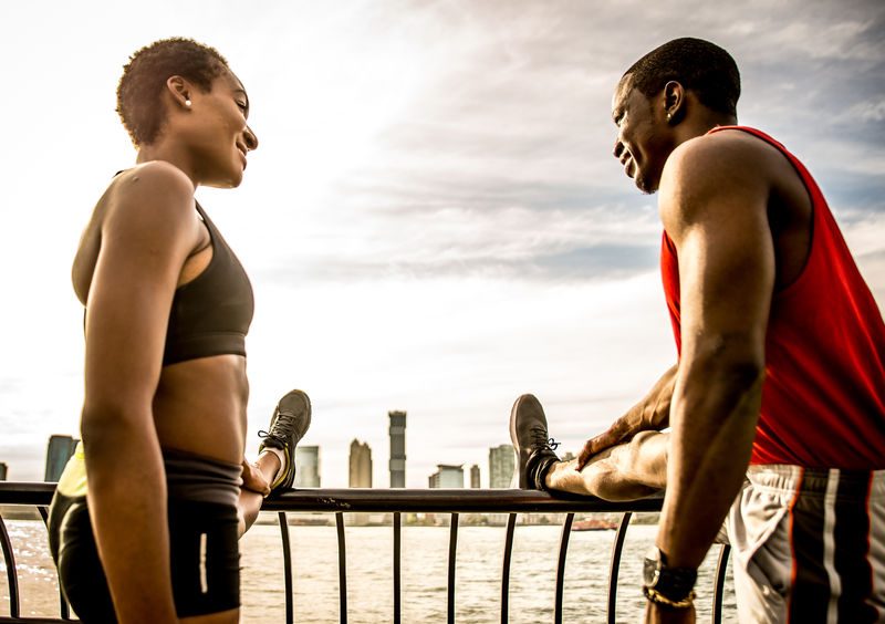 African American Couple Making Sport In New York City