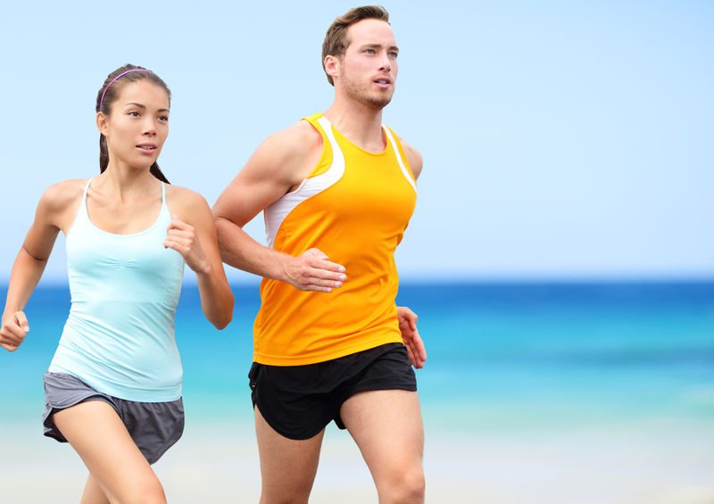 Man and Woman Running