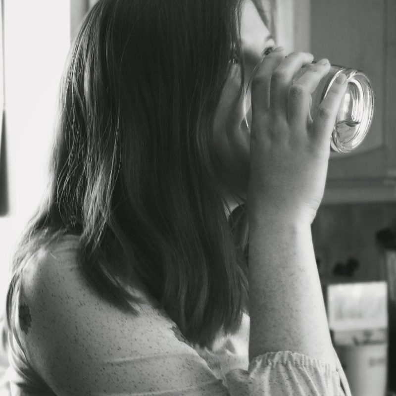 woman drinking water